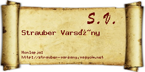 Strauber Varsány névjegykártya